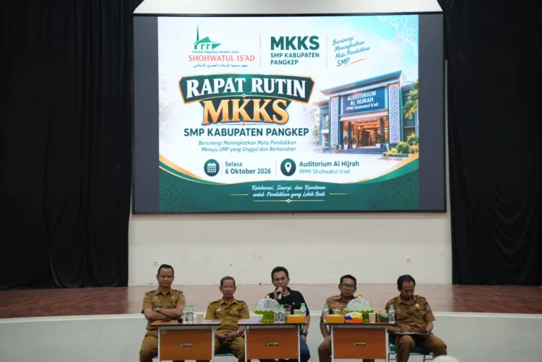 Musyawarah Kerja Kepala Sekolah (MKKS) SMP Kabupaten Pangkep menggelar rapat rutin bulanan di Pondok Pesantren Modern Shohwatul Is’ad